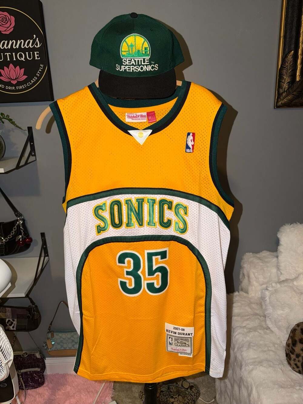 Mitchell & Ness Seattle SuperSonics 2007-08 Kevin Durant #35 & 1990 Wool Hat